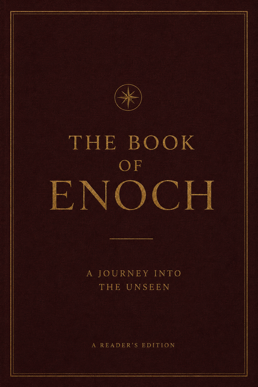 The Book of Enoch hardcover, with a simple burgundy cover and gold title.